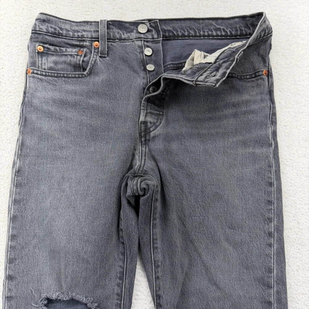 Levis Premium 501 Original Fit Gray‎ Distressed Straight Leg Jeans W29 L28 29502